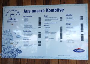 Die Speisekarte in der Kombüse.